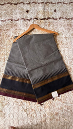 Charcoal Gopuram- Kanchi Cotton Saree