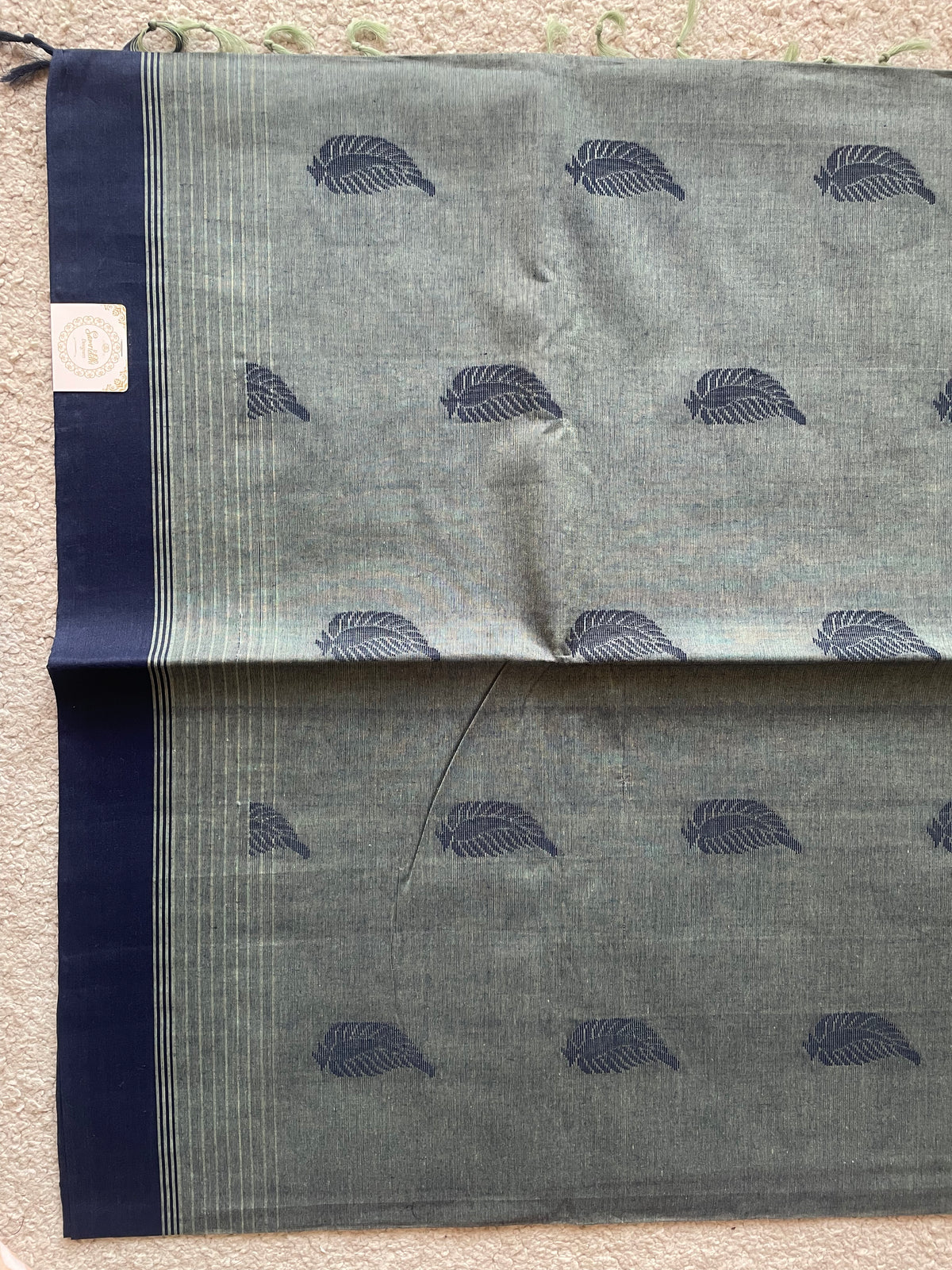 Prakruti -Sage Green with navy blue Accents