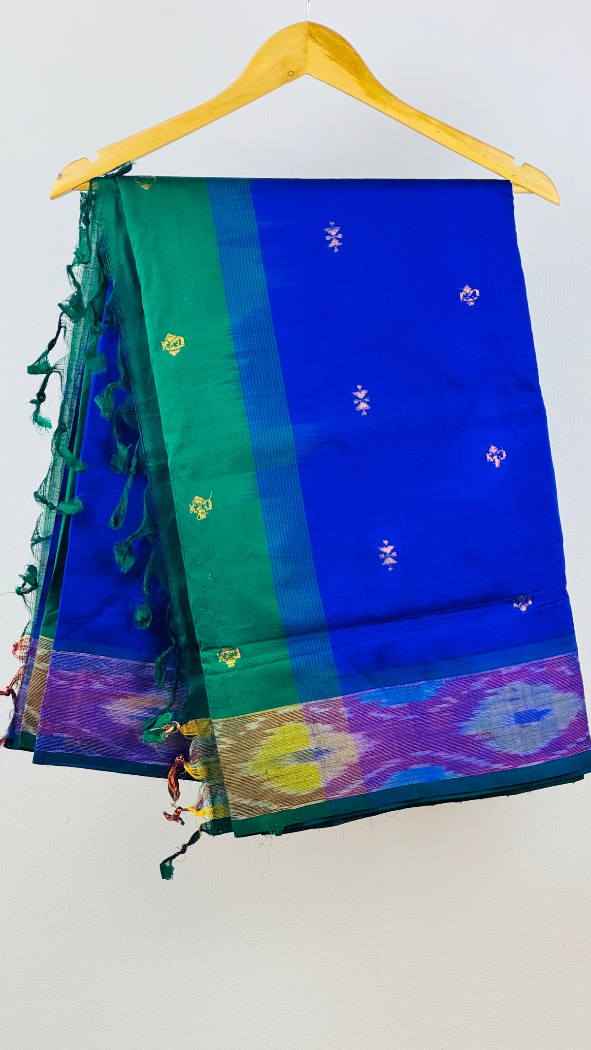 Classic Mayil- Royal Blue with Green border Saree