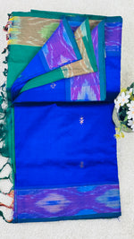 Classic Mayil- Royal Blue with Green border Saree