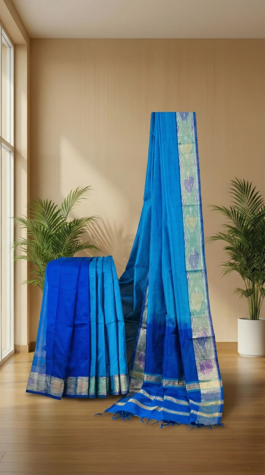 Shubra Neelam - Sky & Royal Blue Harmony Saree