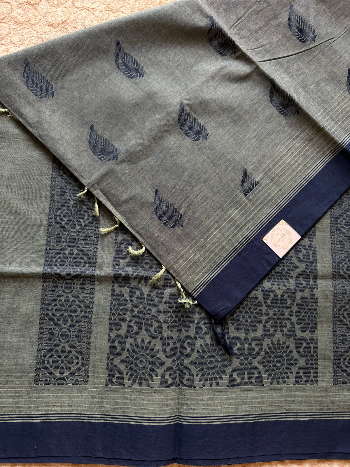 Prakruti -Sage Green with navy blue Accents