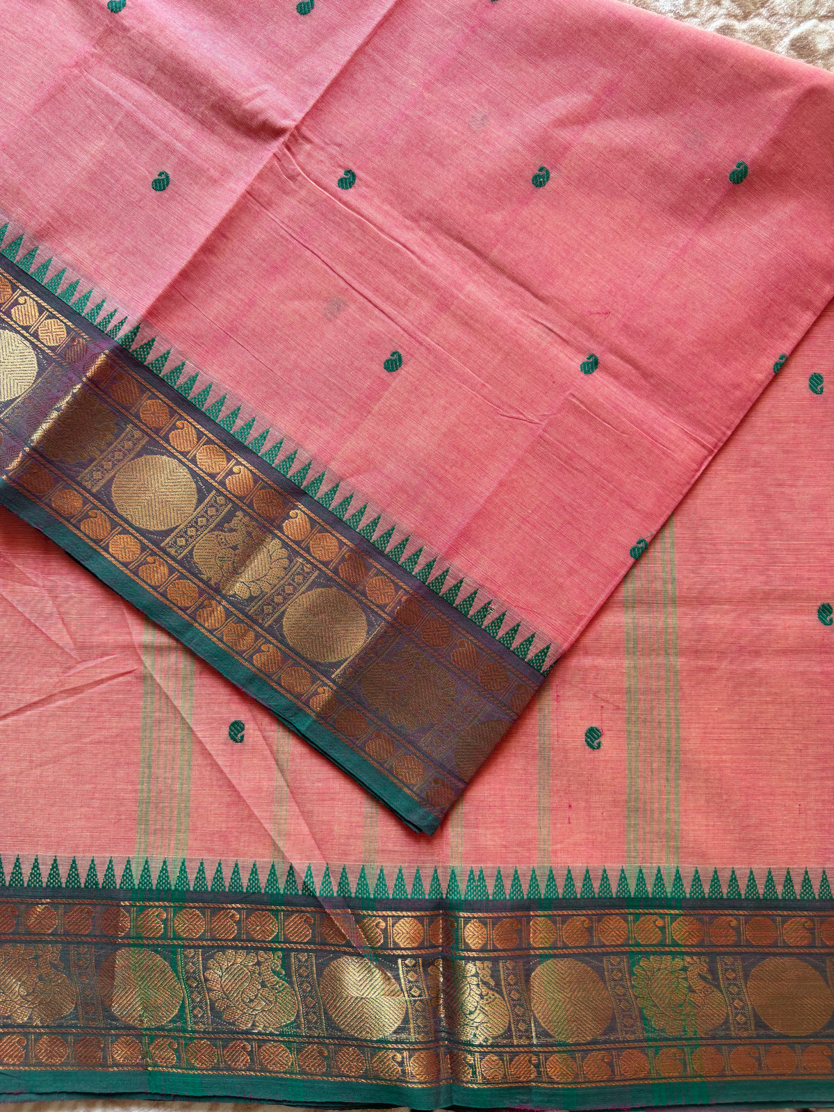 Rosewood Grace- Kanchi Cotton Saree