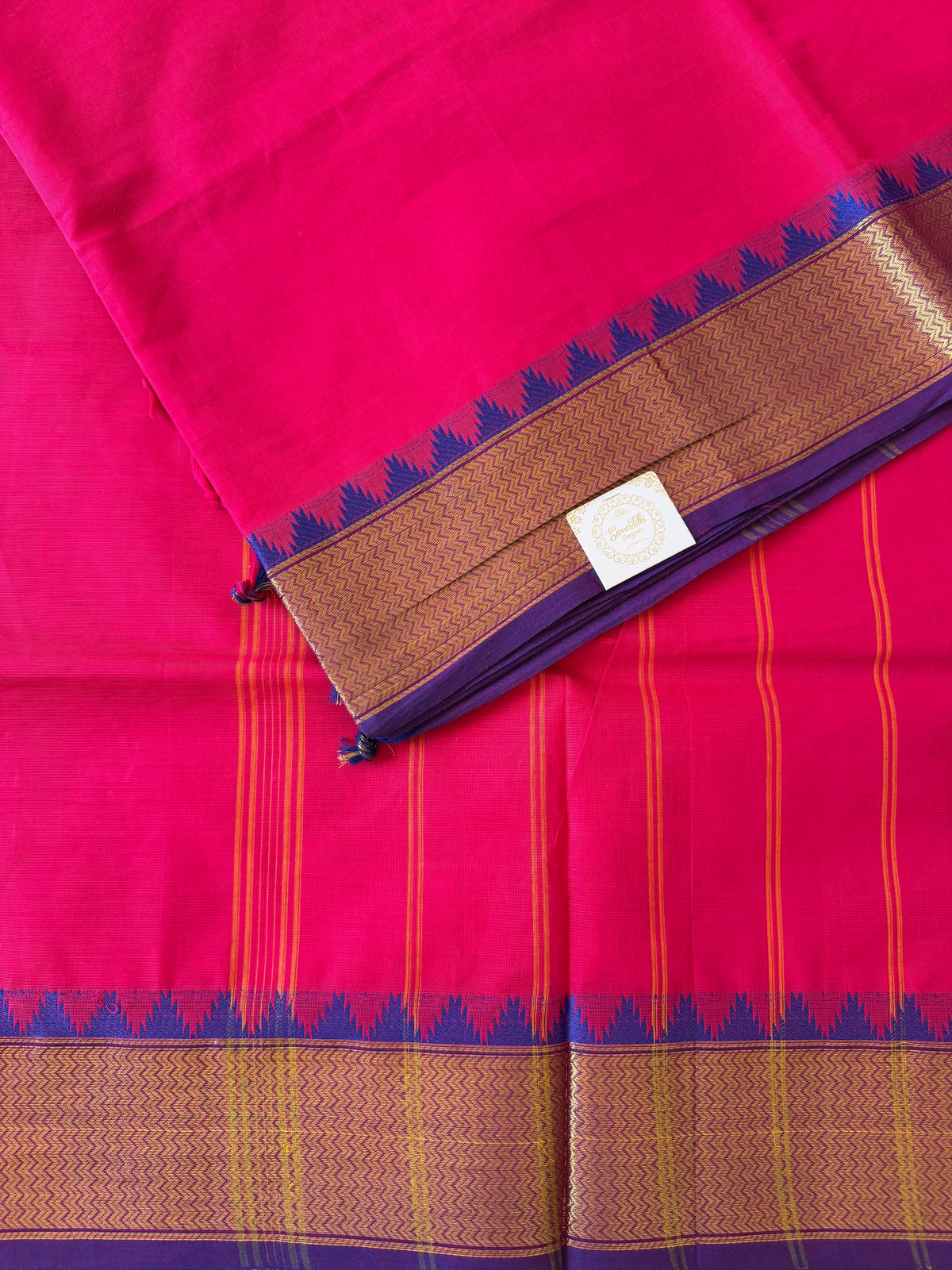 Gulabi Saree -Rani Pink Kanchi Cotton Saree