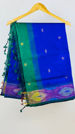 Classic Mayil - Royal Blue with Green border Saree