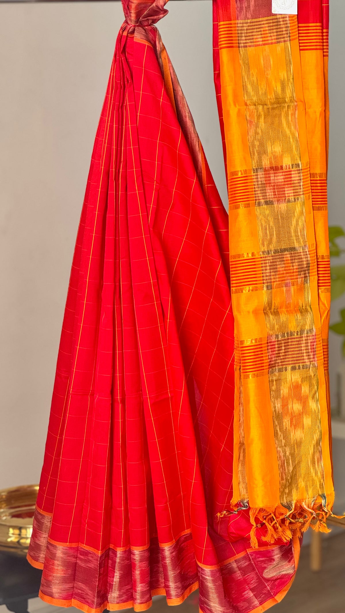 Kesari Kumud- Traditional Cotton Silk Checks
