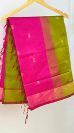 Aranya Pushpa- Olive & Pink Contrast Weave